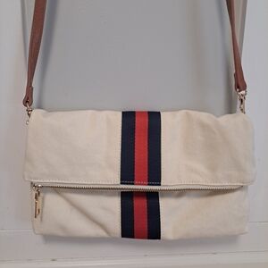 Social Threads Canvas Crossbody Foldover Bag